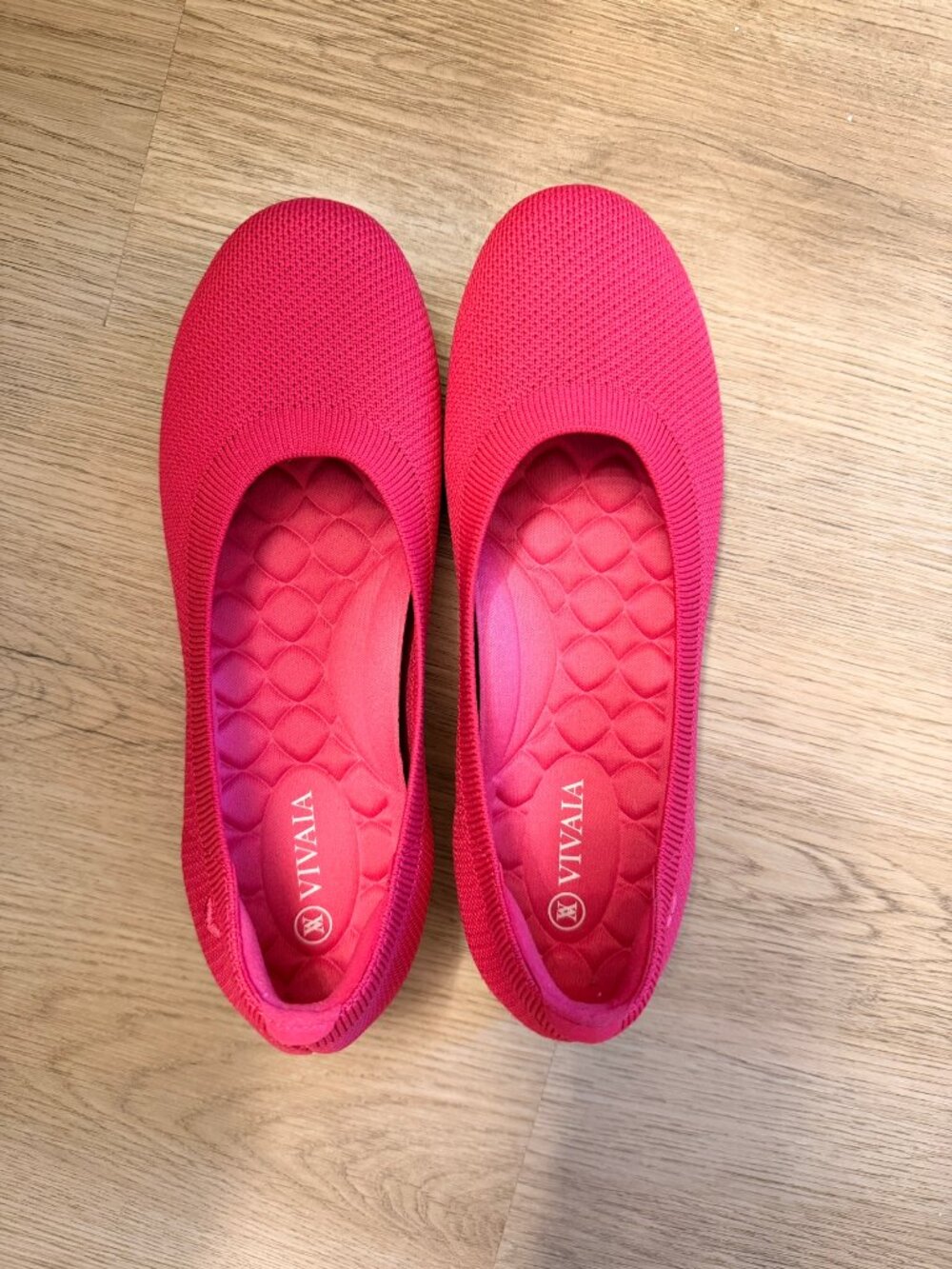VIVAIA Knit Ballet Flats Pink Round Toe EU 37 Washable Worn Once